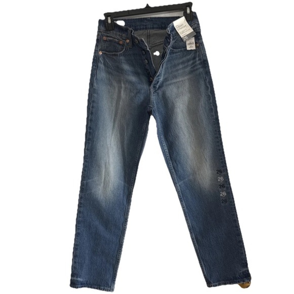 Size‎ 26/2 Cheeky Straight High Rise Button Up Distressed Jeans